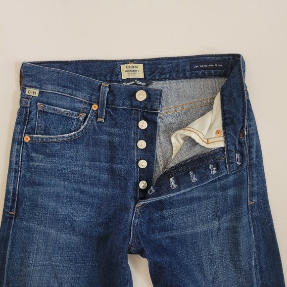 COH Liya High Rise Classic Fit Distressed Crop Cut off Hem Jean - Picture 8 of 11